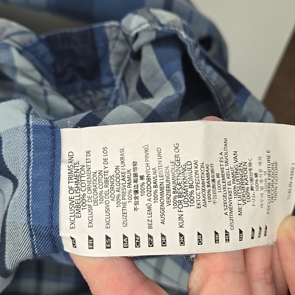 5.11 Tatical Blue Plaid Button Down Long Sleeve Shirt - Picture 6 of 6